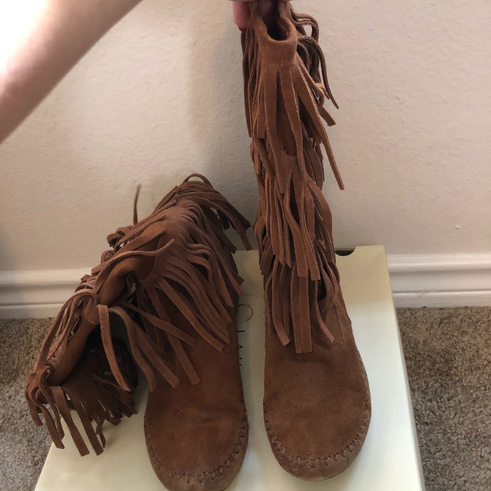 Lauren Conrad Fringe Moccasin Booties